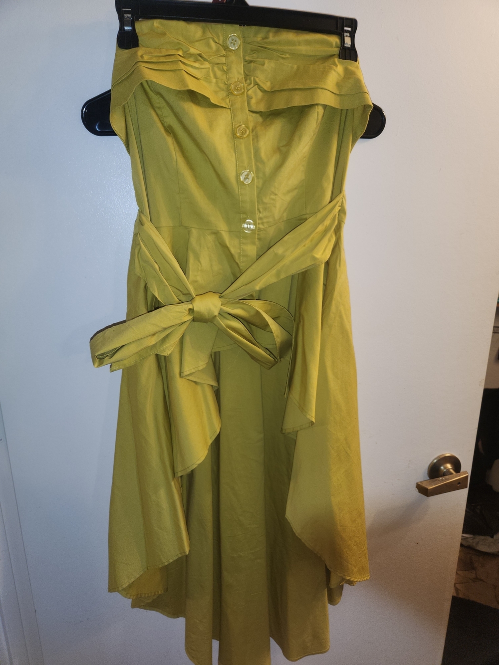 New York & Company Mustard Yellow Smocked Top